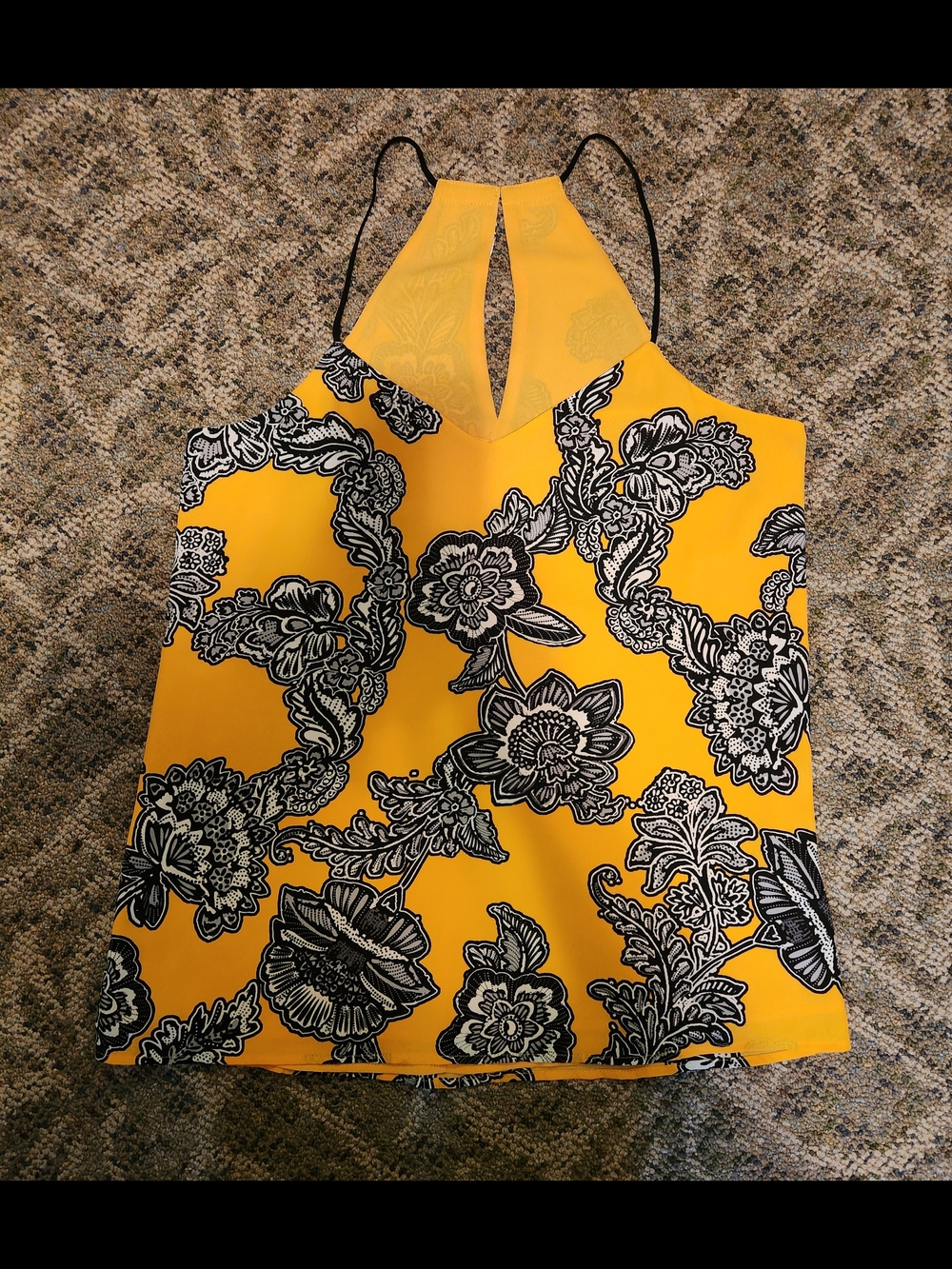 Express Yellow Floral Halter Women's Top